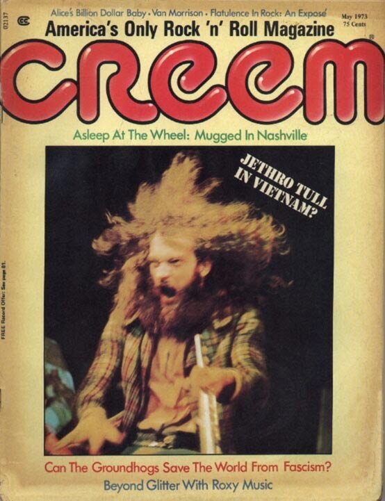 Capa da revista Creem de maio de 1973 com texto de Lester Bangs sobre a tour de Thick as a Brick, do Jethro Tull